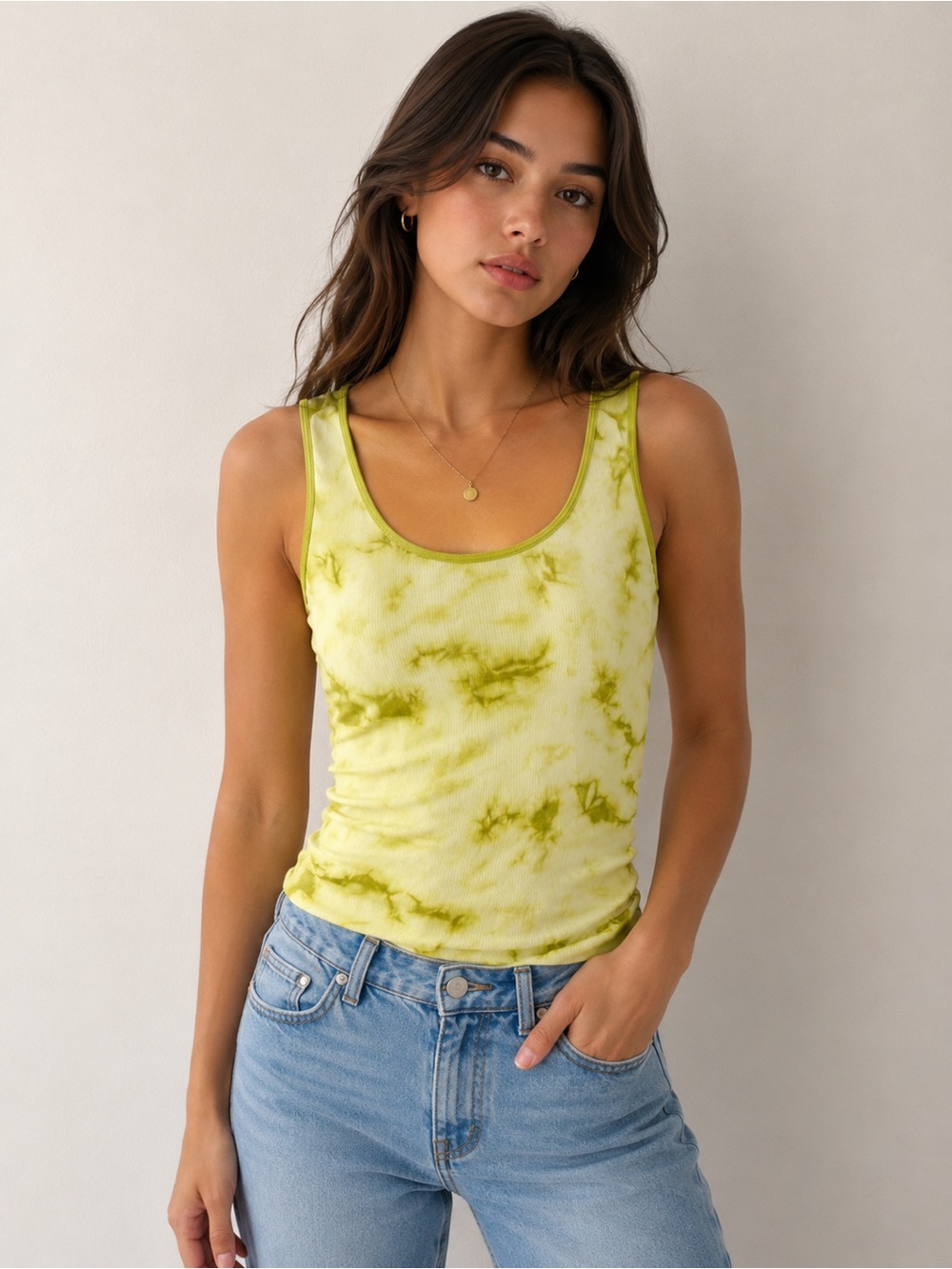 Tie Dye Ribbed Tank Top
